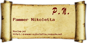Pammer Nikoletta névjegykártya